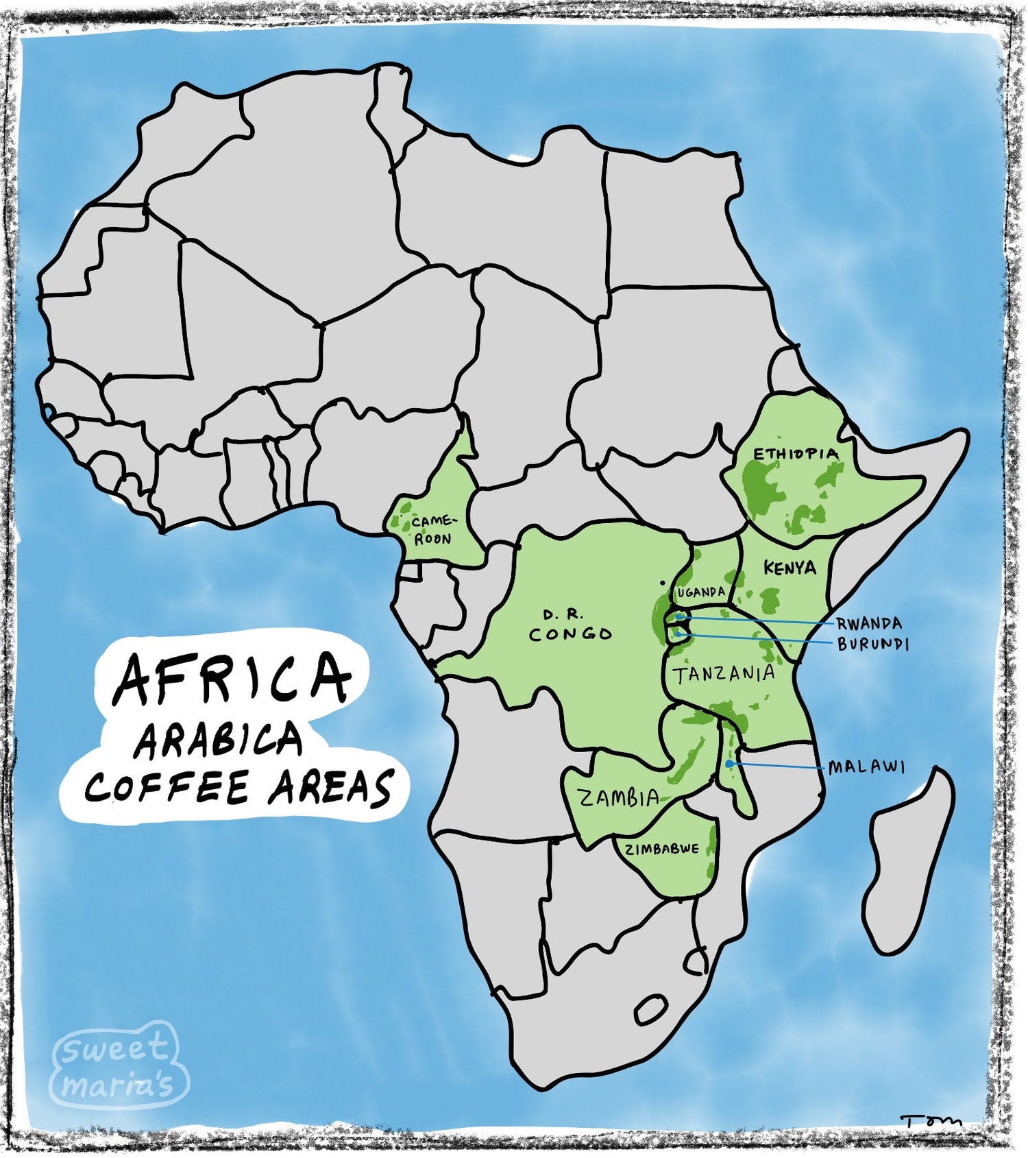 African Coffee Areas Sweet Marias