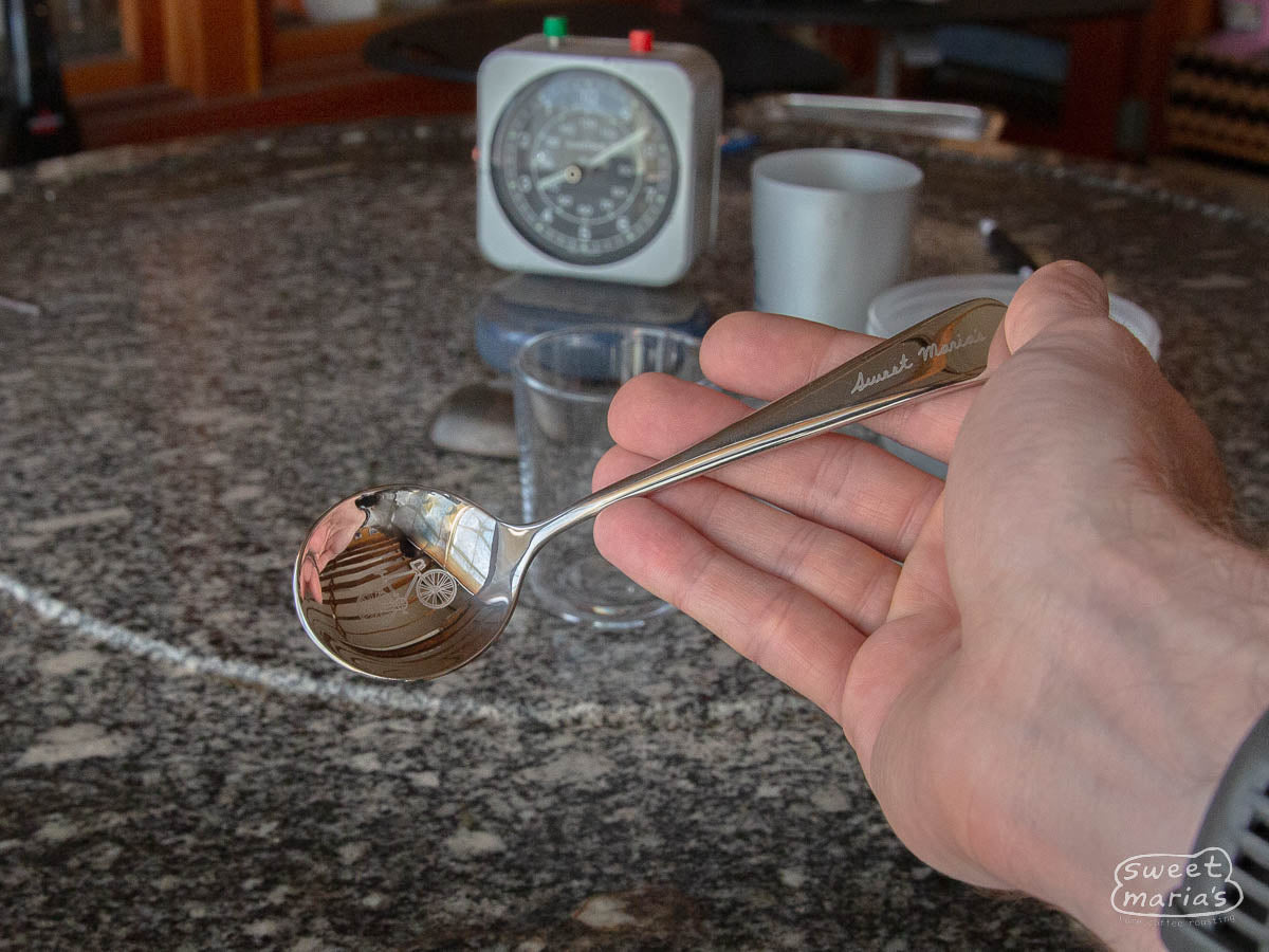 Sweet Maria's 10 Speed Cupping Spoon in Hand
