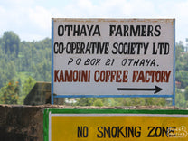 The 3-disc coffee depulper at the heart of the Kamoini coffee washing station. The first stage in processing down to green coffee. Nyeri, Kenya.