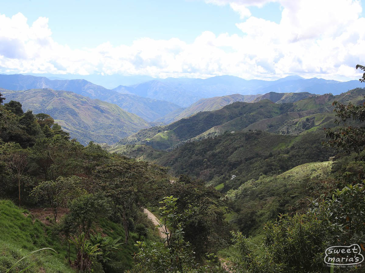 Looking down on the deep canyon below carved into the mountainous landscape of rural Peru.