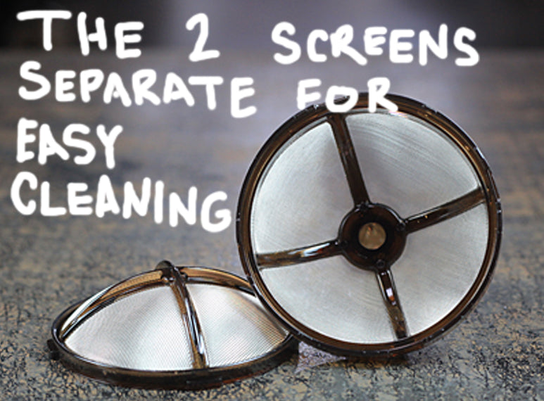 The 2 screens separate for easy cleaning