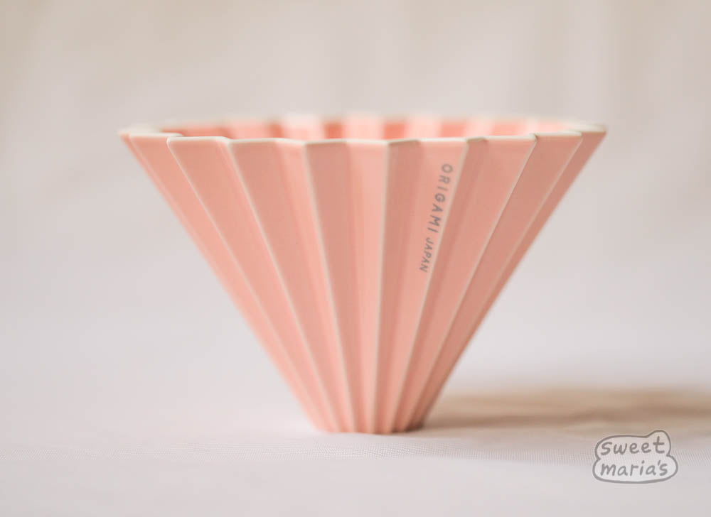 The Origami Ceramic Coffee Dripper, Size Medium, can use Hario V60 or Kalita Wave type filters