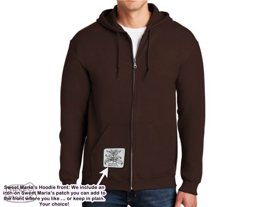 Sweet Maria's Chocolate Brown Hoodie without the patch