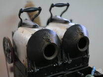 Antique Jabez Burns sample roaster at the San Miguel mill in Ahuachapán that's still in use. 